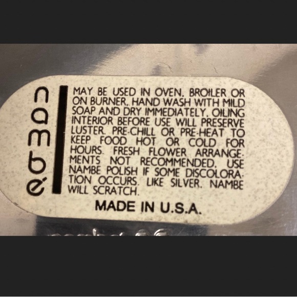 Nambé 526 Handmade Serving Bowl Tri Corner Dish Made of Aluminum Alloy Metal - Picture 10 of 11